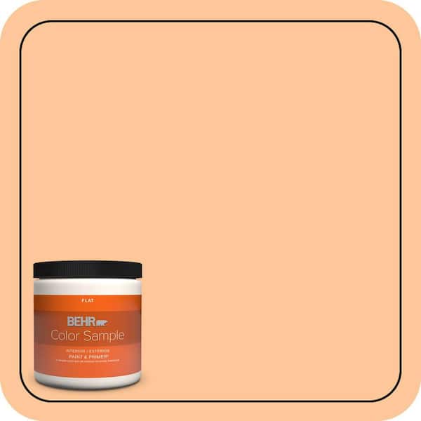BEHR PREMIUM PLUS 8 oz. #P230-4 Citrus Punch Flat Interior/Exterior Paint & Primer Color Sample