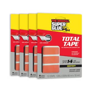 Total Tape 1.8 in. x 0.68 in. Heavy Duty Double Sided Mounting Tape Strips (4-Pack)