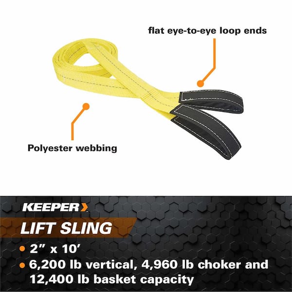 Keeper 2 in. x 10 ft. 2 Ply Flat Loop Lift Sling 02626 - The Home