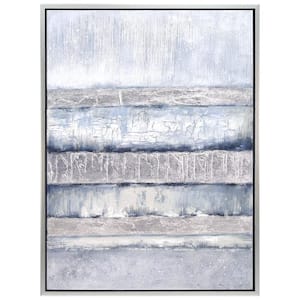 "Winter Steps" by Martin Edwards Framed Textured Metallic Abstract Hand Painted Wall Art 40 in. x 30 in.