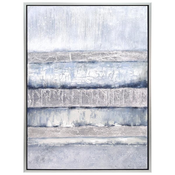 Empire Art Direct "Winter Steps" by Martin Edwards Framed Textured Metallic Abstract Hand Painted Wall Art 40 in. x 30 in.