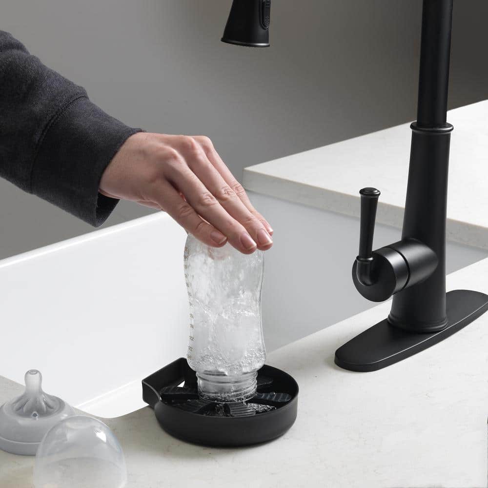 Matte Black Brass Kitchen Sink Glass Rinser