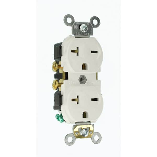 Leviton 5822-W White Duplex Receptacle -Nema6-20R