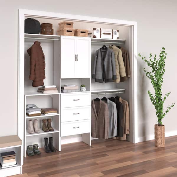 Style+ 25 in. W Traditional White Closet Door Kit