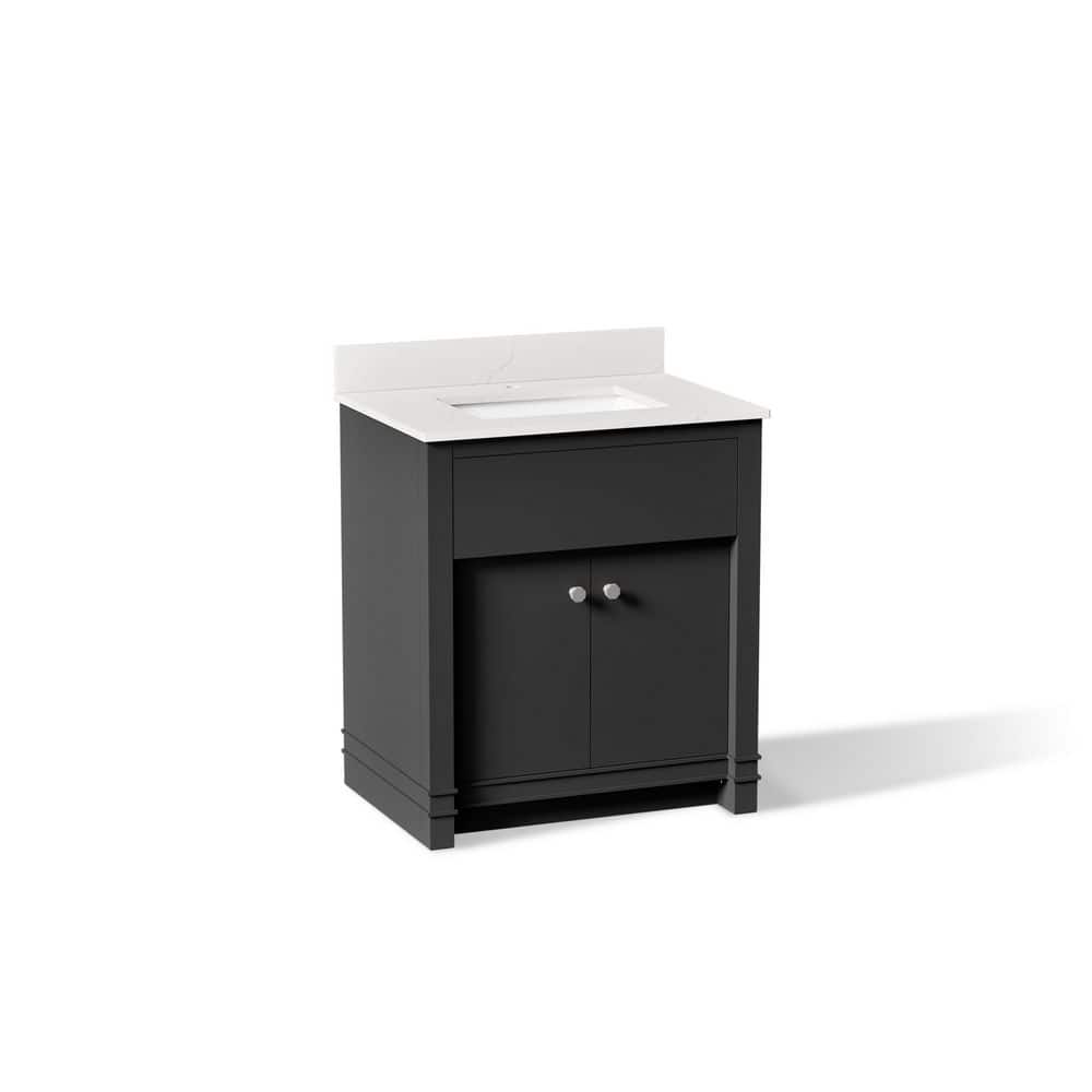 Alouette 30 in. Single SinkFerrous Grey Bath Vanity Cabinet with Sink and Quartz Top price history on PriceWatchPro