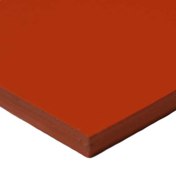 Silicone Rubber Pad Sheet High Temp Solid Red/Orange Commercial Grade 8x8 x 1/8" 