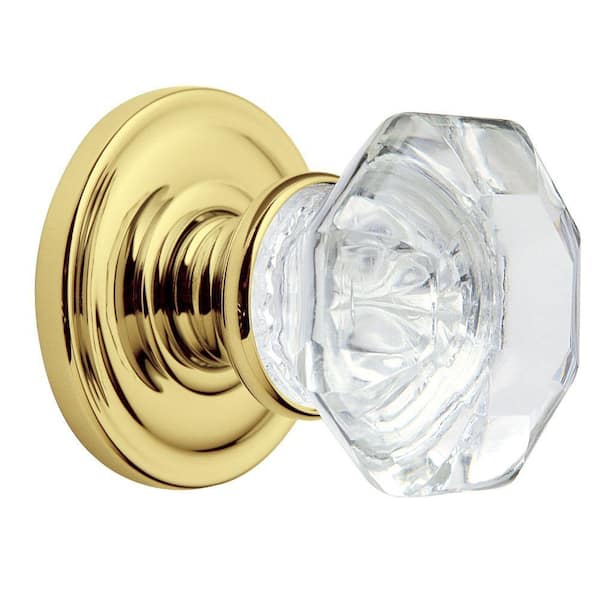 Baldwin Filmore Polished Brass Half-Dummy Crystal Door Knob