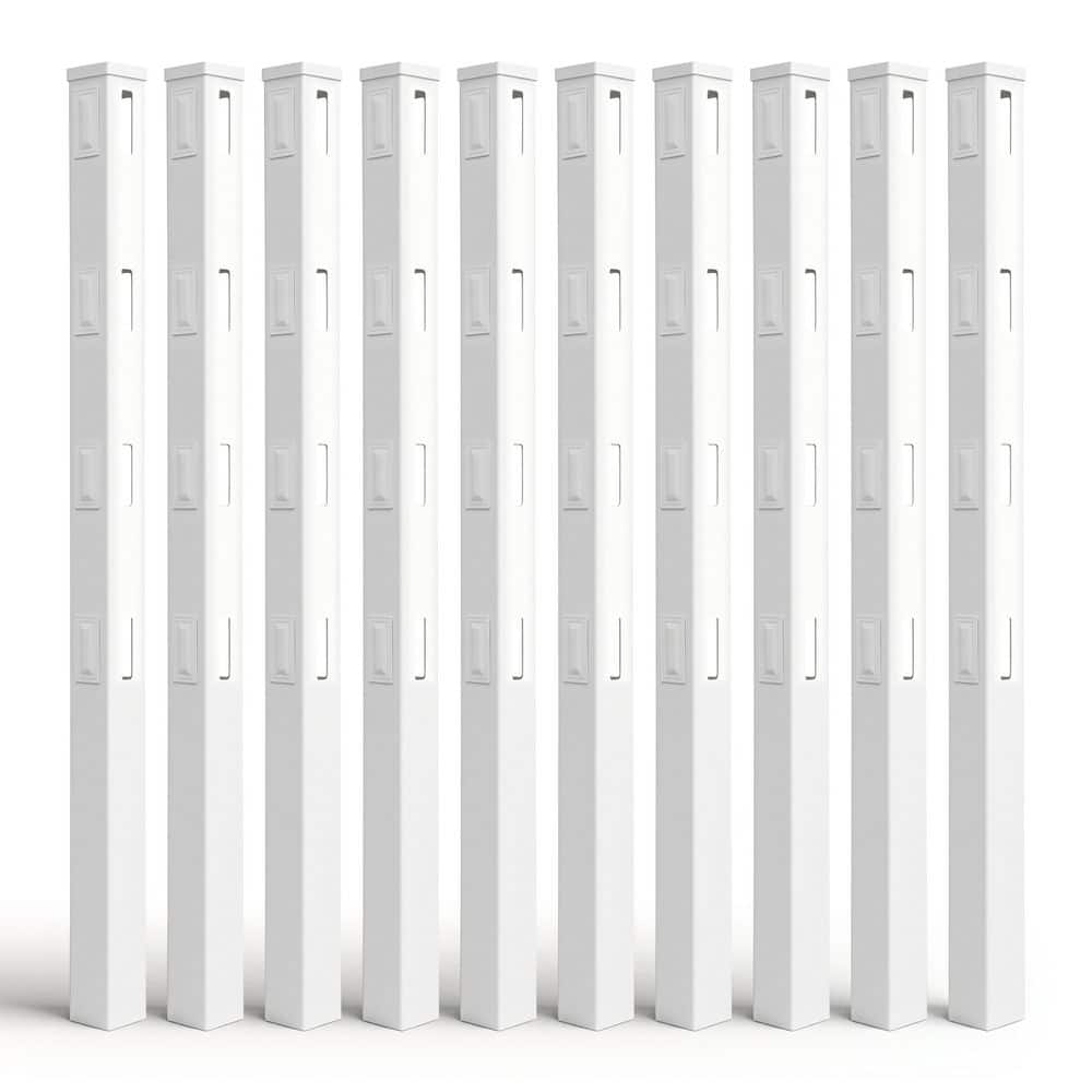 5 in. x 5 in. x 7 ft. White Vinyl Universal Fence Post with Cap and Hole Covers (10-Pack) price history on PriceWatchPro