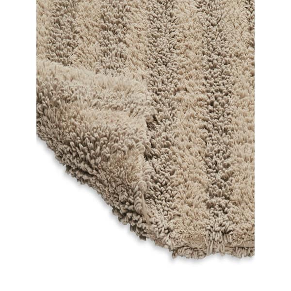 Unique Bargains Bathroom Rugs Polyester Bath Mat Machine Washable Beige Cobblestone Pattern 23.62x15.75