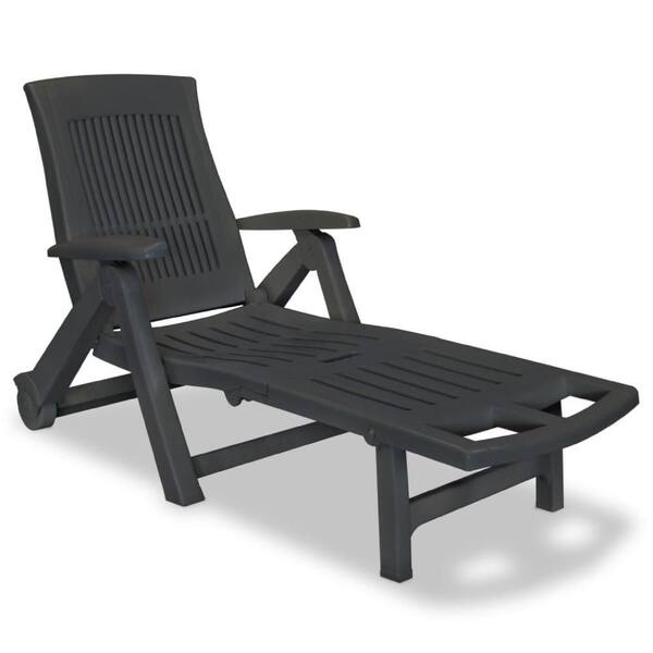 Reny Black Plastic Outdoor Foldable Sun Chaise Lounge