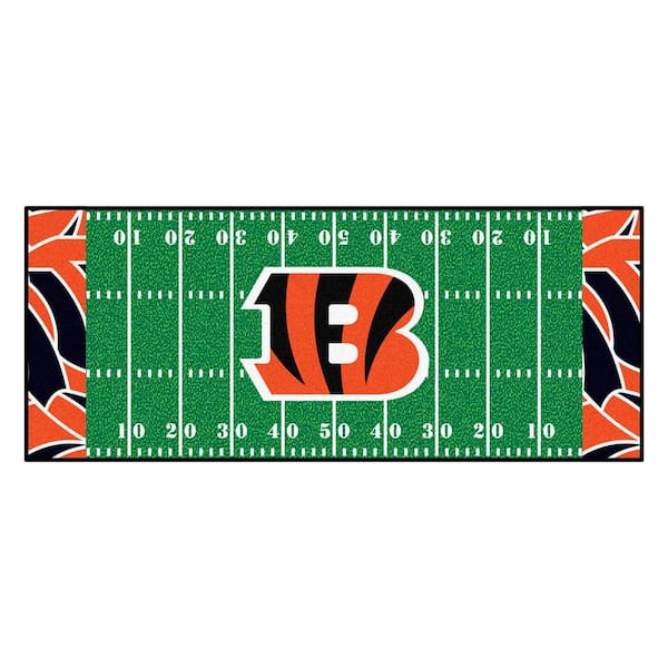 FANMATS Cincinnati Bengals Football Patterned XFIT Design 2.5 ft. x 6 ft. Field Runner Area Rug