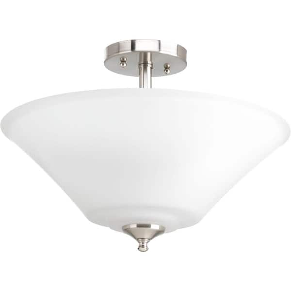 Progress Lighting Joy Collection 3-Light Brushed Nickel Semi-Flush Mount