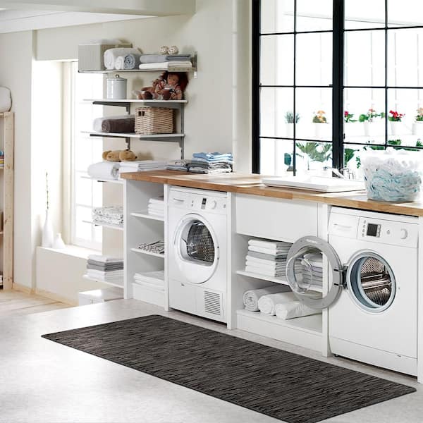 Tiba Black 3 ft. x 8 ft Indoor Area Rug