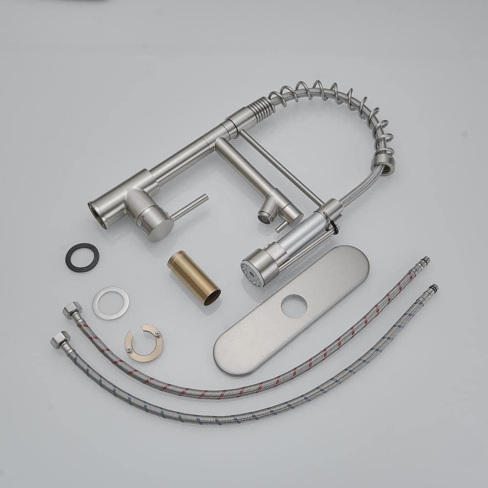 Brushed Nickel Single Handle Pull Down Kitchen Faucet