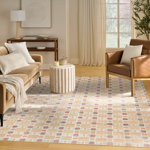 Nordic Rust Multicolor 8 ft. x 10 ft. Geometric Contemporary Area Rug