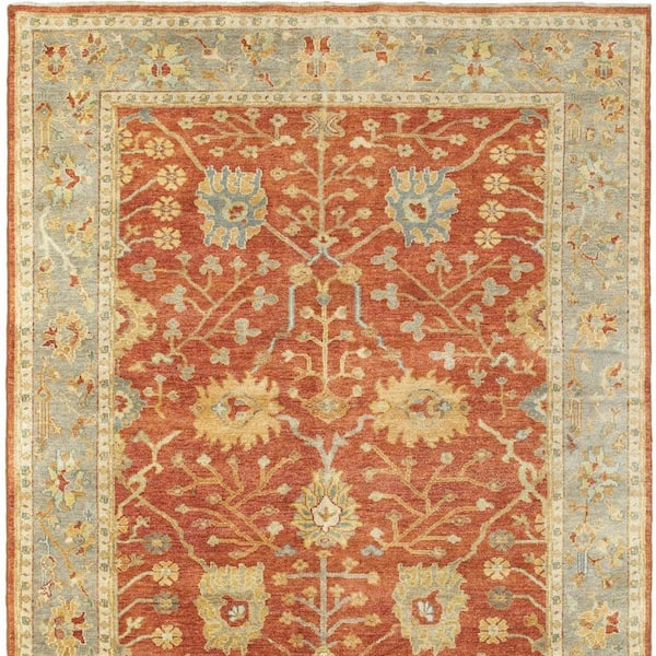8 ft. x 10 ft. Red, Gray Oriental Washable Area Rug