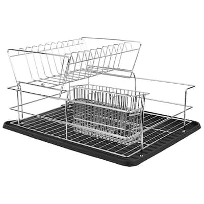 MegaChef 17.5 in. Red Countertop Dish Rack 98596407M - The Home Depot