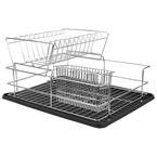 Home Basics Deluxe 2-Tier Black Dish Rack-DD41799 - The Home Depot