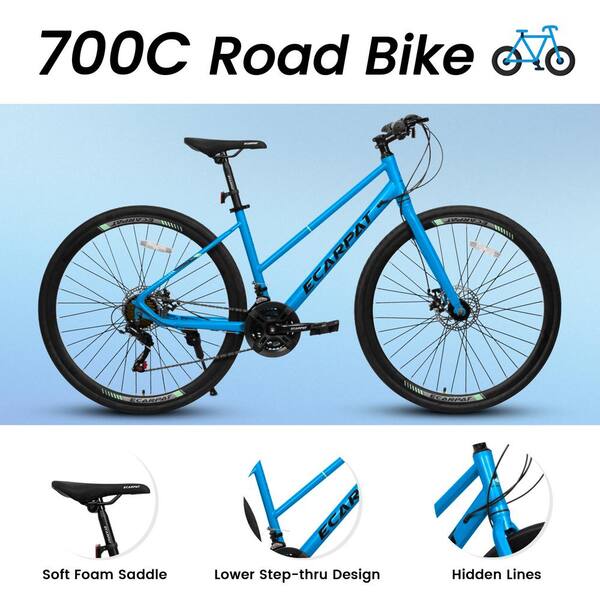 Cesicia 27 in. Blue Steel 21-Speed 700C Road Hybrid Bike Cesicia 27 in. Blue Steel 21-Speed 700C Road Hybrid Bike
