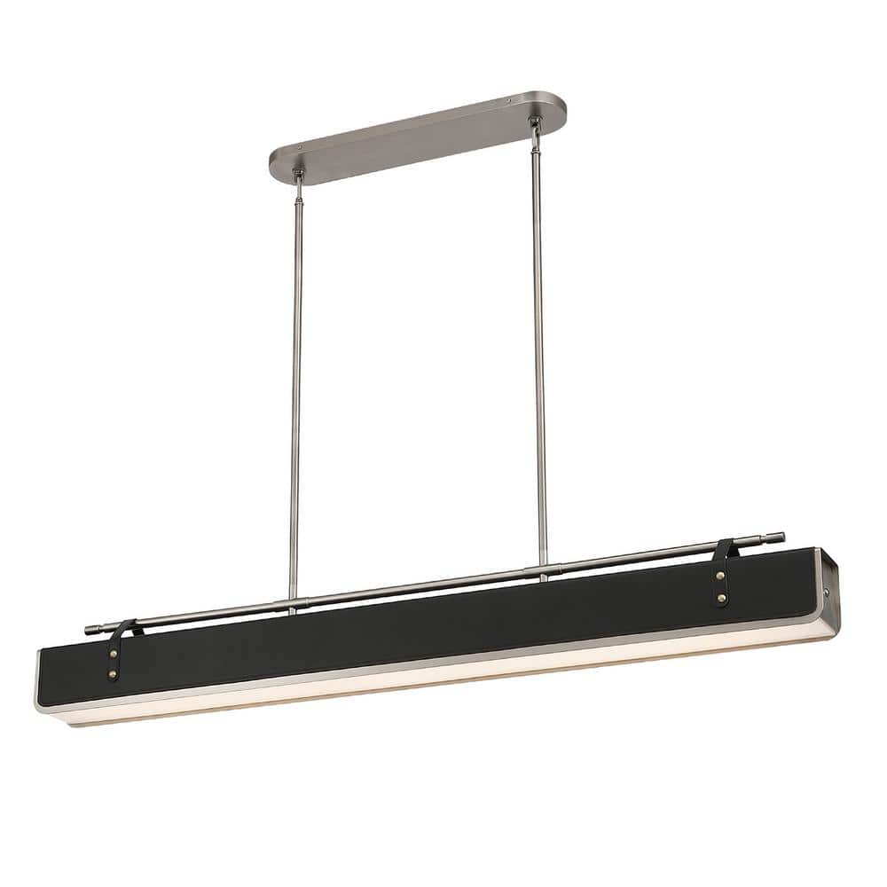 Valise 60 in. 1 Light 92-Watt Aged Nickel/Tuxedo Leather Integrated LED Pen