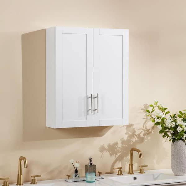 24 in. W x 30 in. H Rectangular White MDF Surface Mount Medicine Cabinet without Mirror
