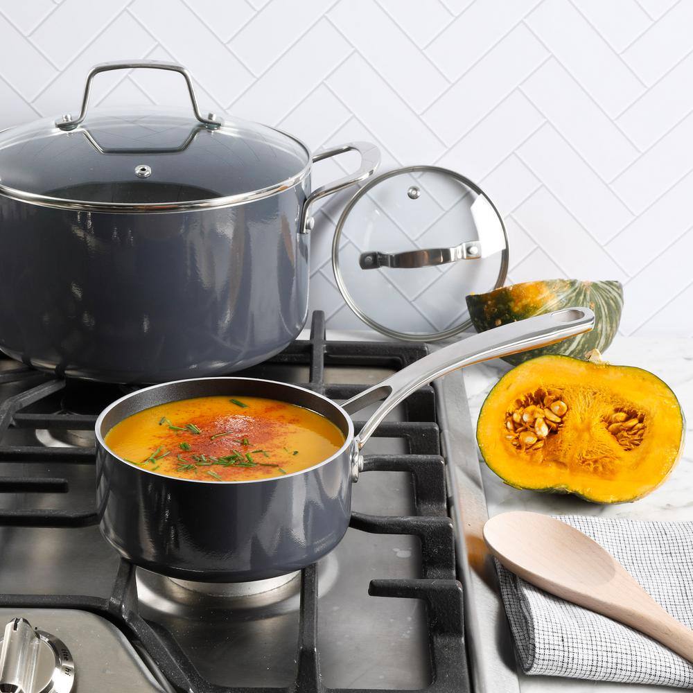 10-Piece Grey Nonstick Aluminum Enamel Cookware Set