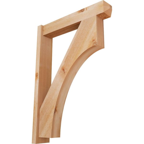 Ekena Millwork 6 in. x 42 in. x 30 in. Westlake Craftsman Rough Sawn Western Red Cedar Outlooker