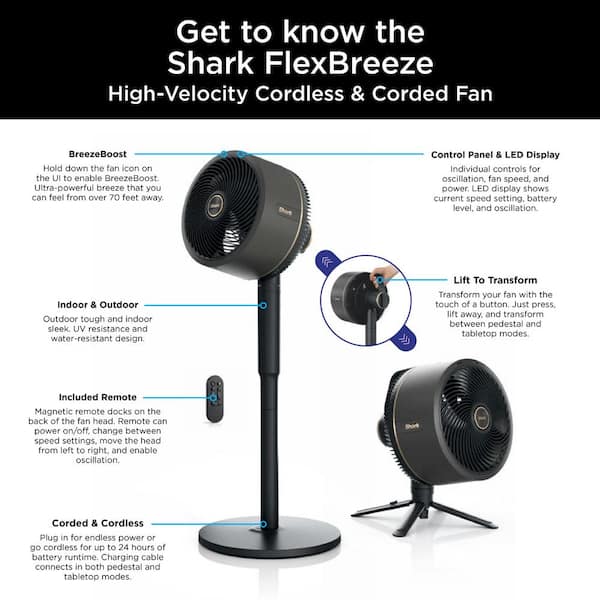 Shark FlexBreeze 13 in. 5-Speed Outdoor and Indoor Pedestal
