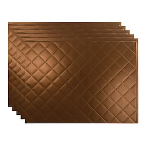 Quilted 18.25 in. x 24.25 in. Vinyl Backsplash Panel in Oil Rubbed Bronze (5-Pack)