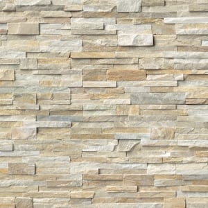 Golden Honey Ledger Panel 6 in. x 25.52 in. Textured Quartzite Stone Look Wall Tile (30 sq. ft./Pallet)