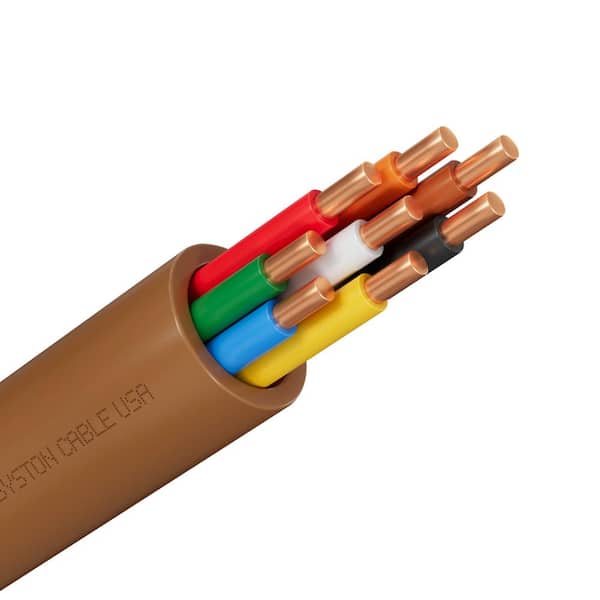 Syston Cable Technology 30 ft. 18/8 Brown CMR/CL3R Solid Bare Copper HAVC Heating Control Thermostat Wire - Riser Rated