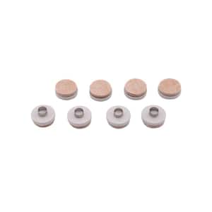 1 in. Beige Round Felt Nail-On Furniture Glides for Floor Protection (8-Pack)