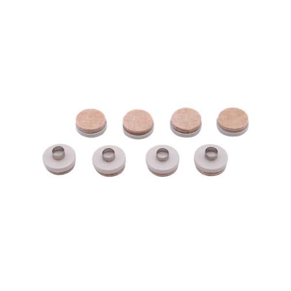 Everbilt 1 in. Beige Round Felt Nail-On Furniture Glides for Floor Protection (8-Pack)