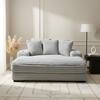 PRIMO INTERNATIONAL Cocoon Grey Polyester with Cupholder and USBs Oversized Track Arm Chaise Lounge 65522