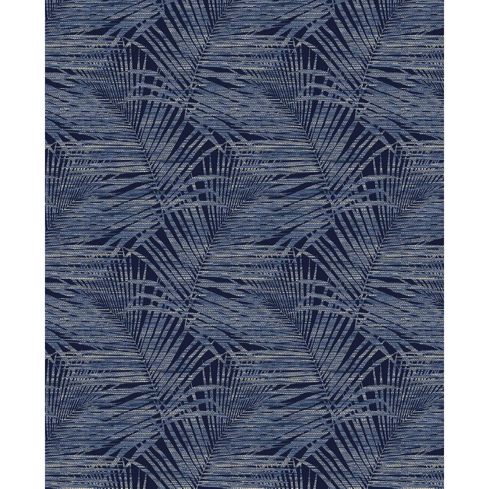 Indigo Vinyl Peel and Stick Tropical Wallpaper Roll