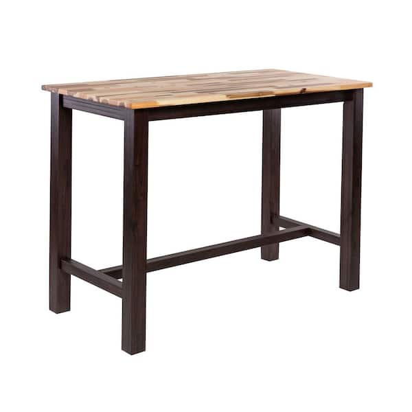 Sonoma Rustic Blended Espresso Wood 47. 25 in. Wide 4 Leg Pub Dining Table-Seats up to 4