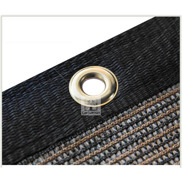 6 ft. x 10 ft. Brown Privacy Fence Screen Mesh Fabric Cover Windscreen with Reinforced Grommets for Garden Fence