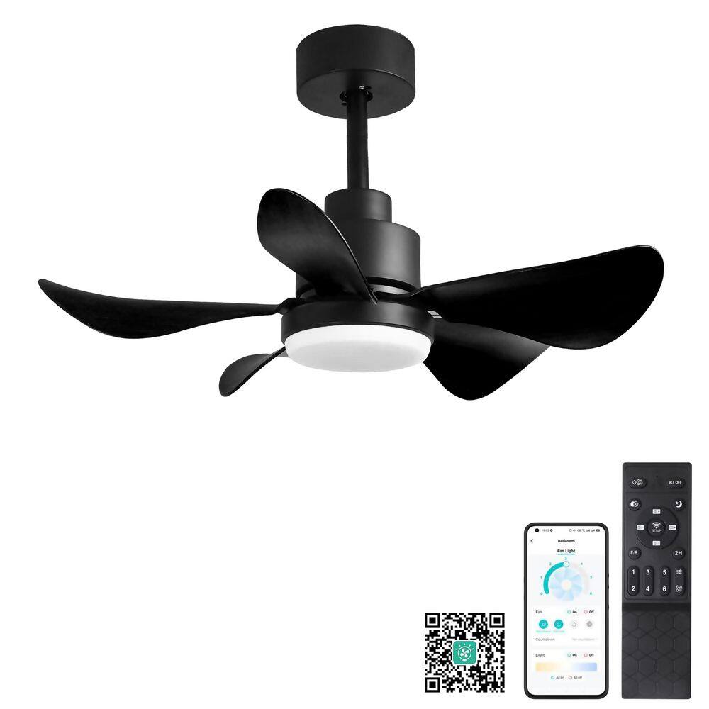 28 in. Black Ceiling Fan w/ Light, 5 Reversible Blades, Remote and APP Control, 3-Color Dimmable,6-Speed Low Profile Fan price history on PriceWatchPro
