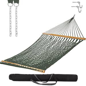 Green Polyester Rope Hammock with Storage Bag