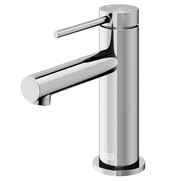 VIGO Jewel 6 in. Single-Hole Single Handle Bathroom Faucet in Chrome