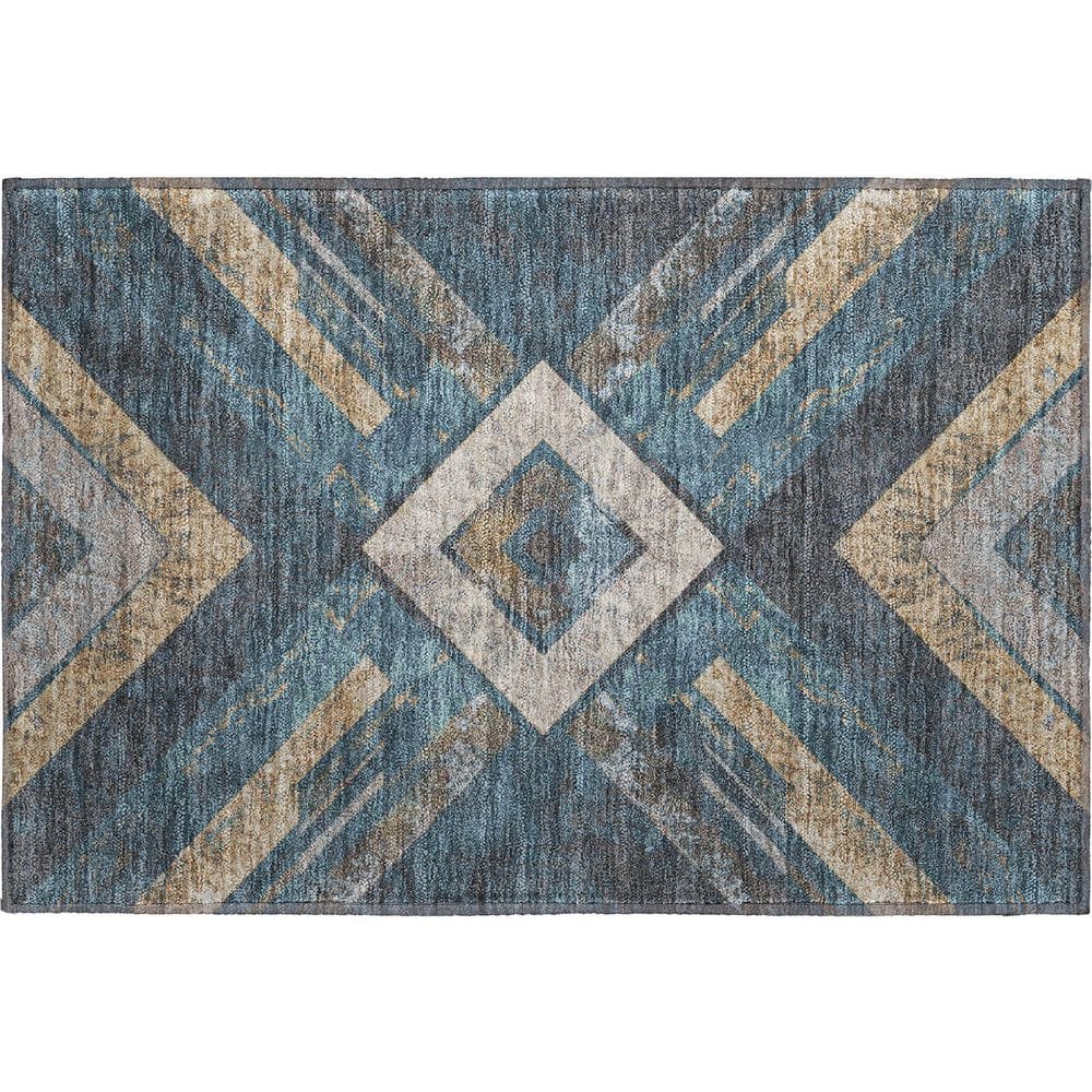Mayfield Premium Machine Washable Abstract AMF1955 Navy 2 ft. x 3 ft. Accent Rug price history on PriceWatchPro