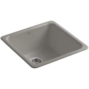 Dual Mount Cast-Iron 21 in. Single Basin Kitchen Sink in Cashmere