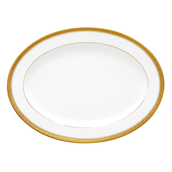 Crestwood Gold 14 in. (Gold) Porcelain Oval Platter
