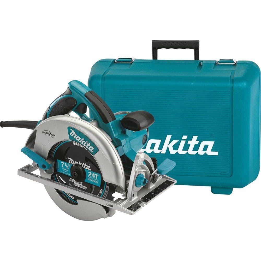 Makita 15 Amp 7-1/4 in. Corded Lightweight Magnesium Circular Saw with LED Light, Dust Blower, 24T Carbide blade, Hard Case -  5007MG