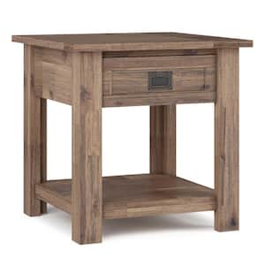 Monroe 22 in. W Rustic Natural Aged Brown End Table