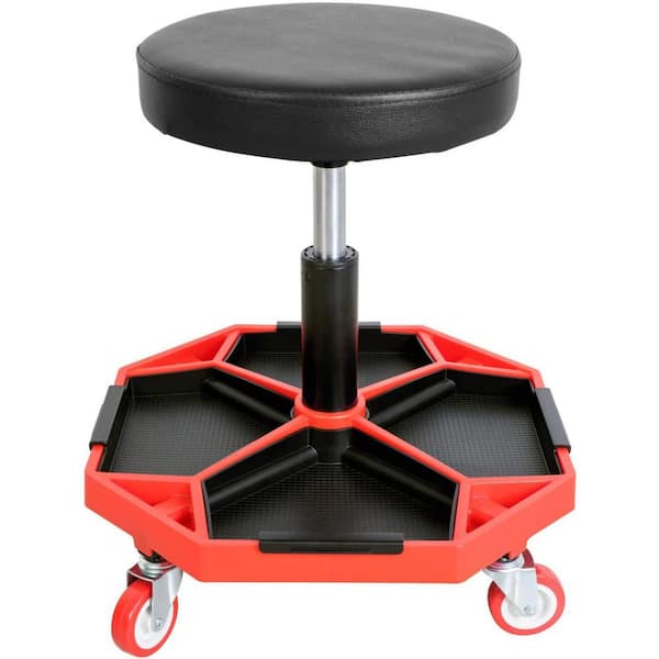 Rolling Mechanic Stool with Removable Padded Seat and Drawers | Costway