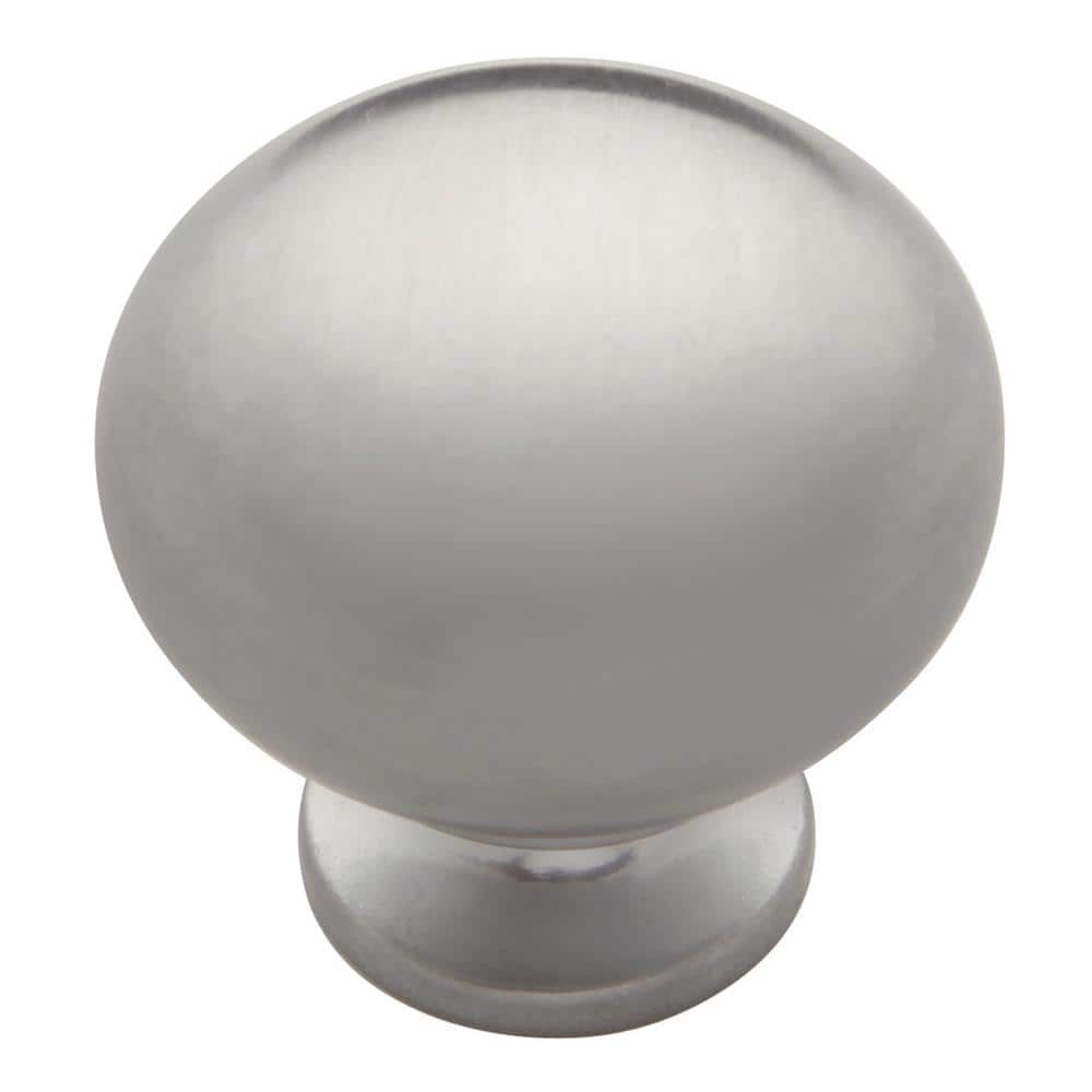 1-1/4 Inch Round Brushed Chrome Cabinet Knob