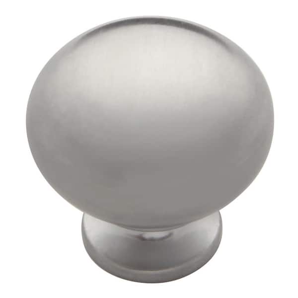 HICKORY HARDWARE Value Knobs Collection 1-1/4 in. Dia Satin Chrome Finish Cabinet Knob