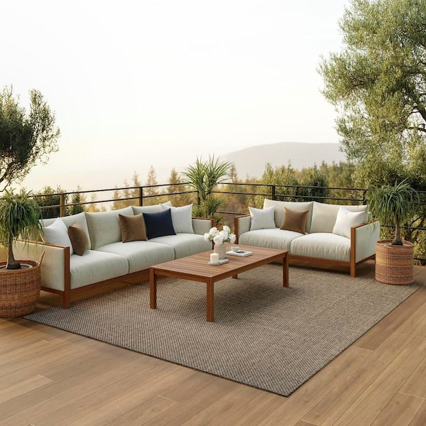 Tulum Brown 9 ft. x 12 ft. All-Over Design Contemporary Area Rug