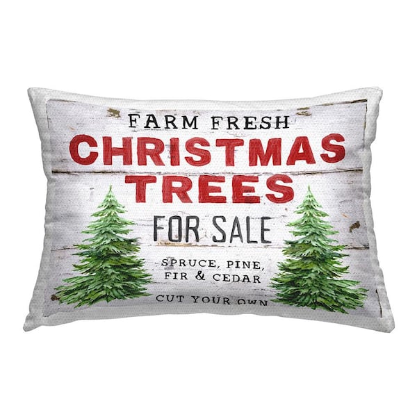 For Sale Christmas Trees Red Rectangular Outdoor Throw Pillow